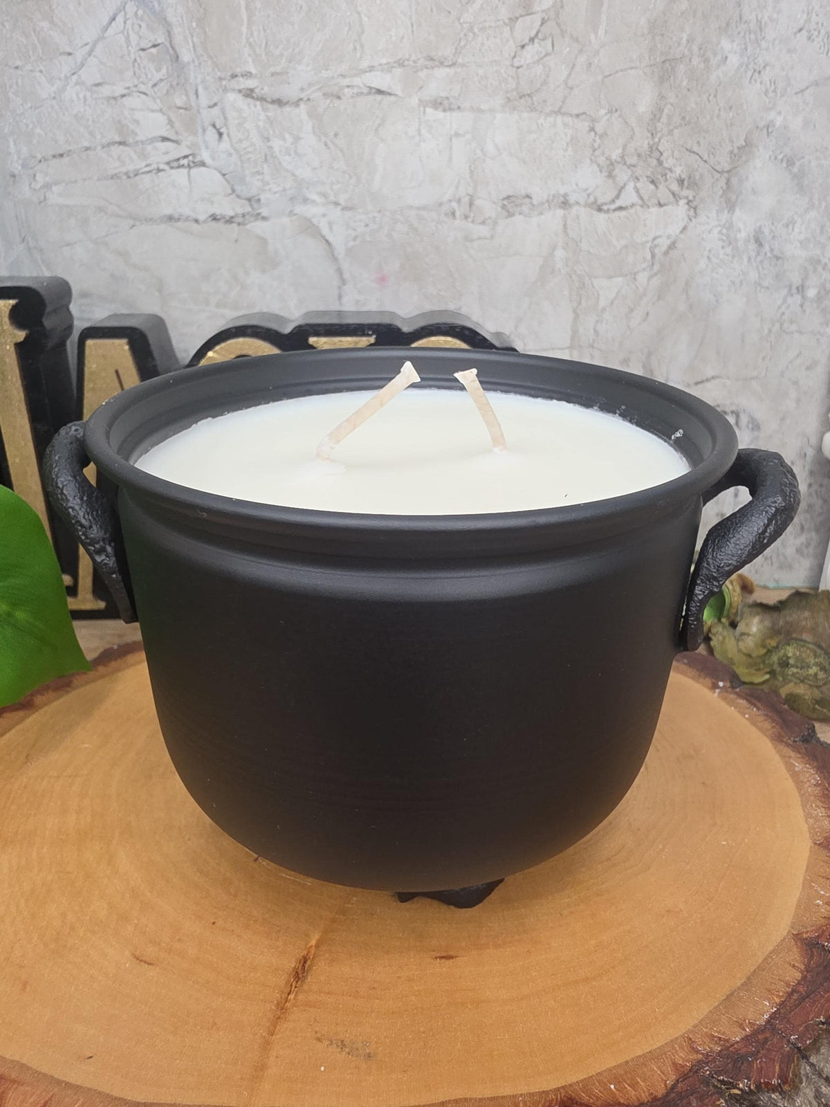 Handmade Soy Wax Cauldron Candle, Witchy Home Decor, Reusable Metal Cauldron