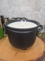 Handmade Soy Wax Cauldron Candle, Witchy Home Decor, Reusable Metal Cauldron