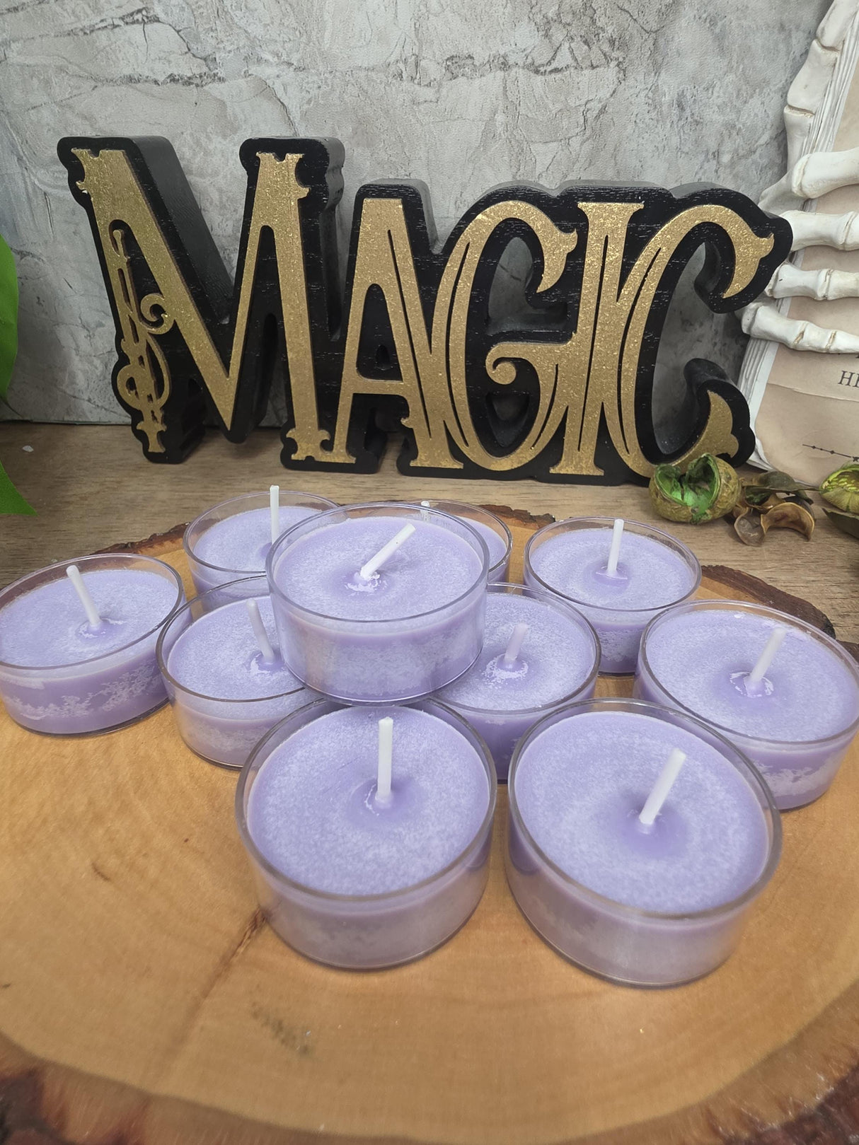 Handmade Soy Wax Tealights, Unscented Purple Candles (Set of 6 or 10)