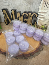 Handmade Soy Wax Tealights, Unscented Purple Candles (Set of 6 or 10)