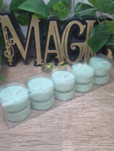 Handmade Soy Wax Tealights, Unscented Green Candles (Set of 6 or 10)