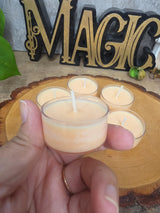 Handmade Soy Wax Tealights, Unscented Orange Candles (Set of 6 or 10)