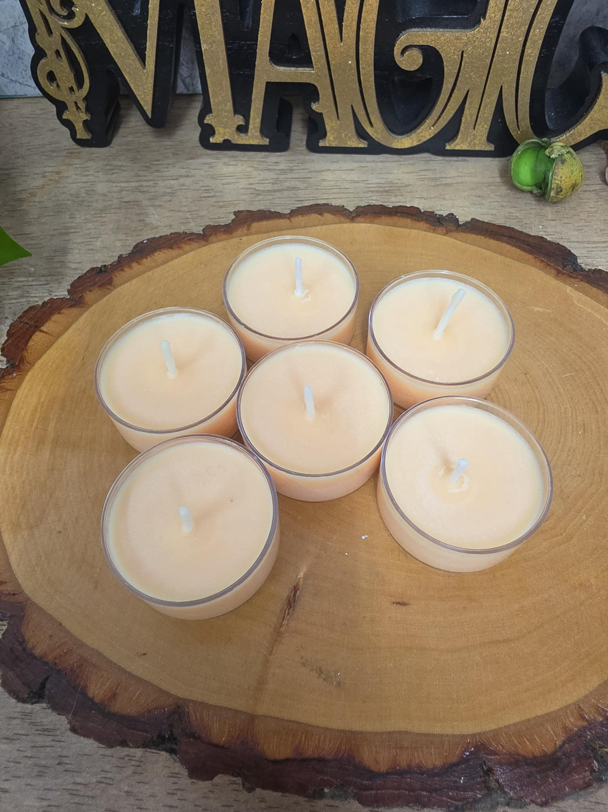 Handmade Soy Wax Tealights, Unscented Orange Candles (Set of 6 or 10)