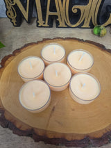 Handmade Soy Wax Tealights, Unscented Orange Candles (Set of 6 or 10)
