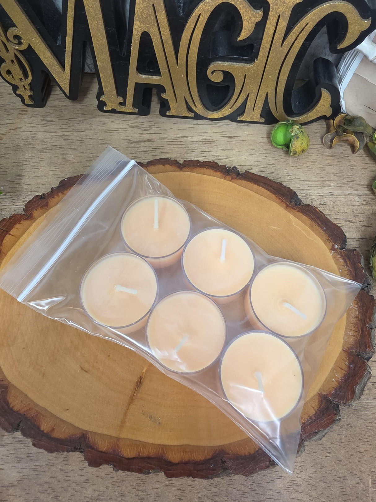 Handmade Soy Wax Tealights, Unscented Orange Candles (Set of 6 or 10)