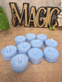 Handmade Soy Wax Tealights, Unscented Blue Candles (Set of 6 or 10)