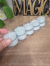 Handmade Soy Wax Tealights, Unscented Light Blue Candles (Set of 6 or 10)