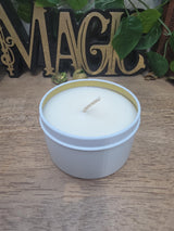 Personalized Soy Wax Candle in Tin, Custom Scented, Minimalist Gift (2-8 oz)