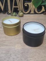 Personalized Soy Wax Candle in Tin, Custom Scented, Minimalist Gift (2-8 oz)