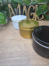 Personalized Soy Wax Candle in Tin, Custom Scented, Minimalist Gift (2-8 oz)