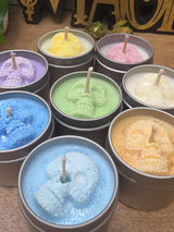 Handmade Skull Soy Wax Candle, 2 oz Tin Candle, Gothic Decor Candle, Witchy Gift, Personalized Color Candle, Small Skull Candle