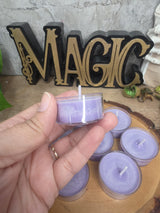 Handmade Soy Wax Tealights, Unscented Purple Candles (Set of 6 or 10)