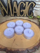 Handmade Soy Wax Tealights, Unscented Purple Candles (Set of 6 or 10)