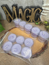 Handmade Soy Wax Tealights, Unscented Purple Candles (Set of 6 or 10)
