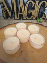 Handmade Soy Wax Tealights, Unscented Orange Candles (Set of 6 or 10)