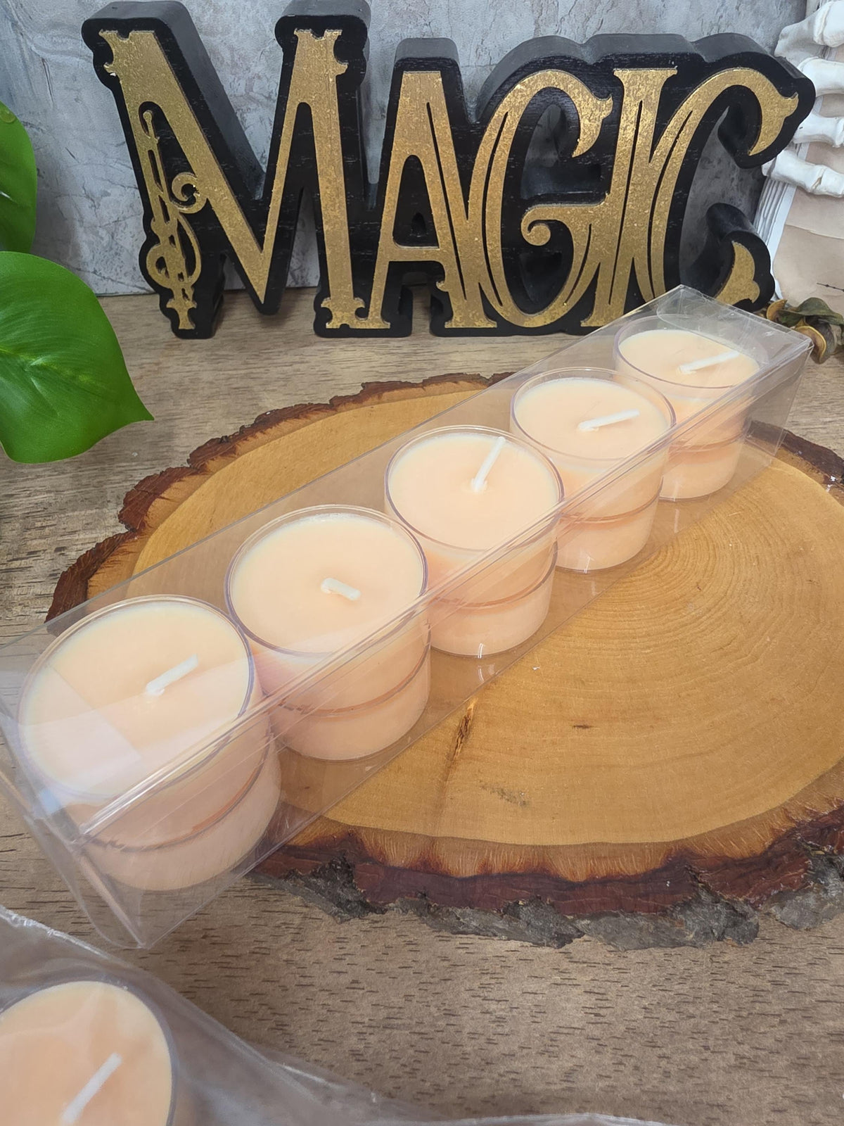 Handmade Soy Wax Tealights, Unscented Orange Candles (Set of 6 or 10)