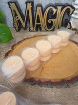 Handmade Soy Wax Tealights, Unscented Orange Candles (Set of 6 or 10)