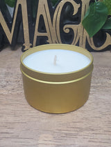 Personalized Soy Wax Candle in Tin, Custom Scented, Minimalist Gift (2-8 oz)