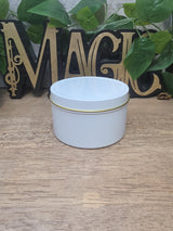 Personalized 8 oz Soy Wax Candle in Tin, Custom Scented, Minimalist Gift