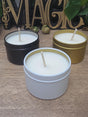 Personalized Soy Wax Candle in Tin, Custom Scented, Minimalist Gift (2-8 oz)