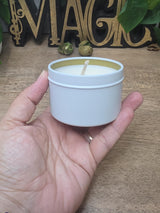 Personalized Soy Wax Candle in Tin, Custom Scented, Minimalist Gift (2-8 oz)