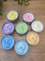 Handmade Skull Soy Wax Candle, 2 oz Tin Candle, Gothic Decor Candle, Witchy Gift, Personalized Color Candle, Small Skull Candle