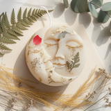 Jasmine Soy Candle: Handmade Moon and Sun with Dried Flowers