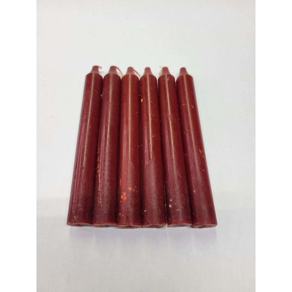 6-Inch Spell Candle / Six Inch Brown Candles / Pack of 6 Candles -Candles