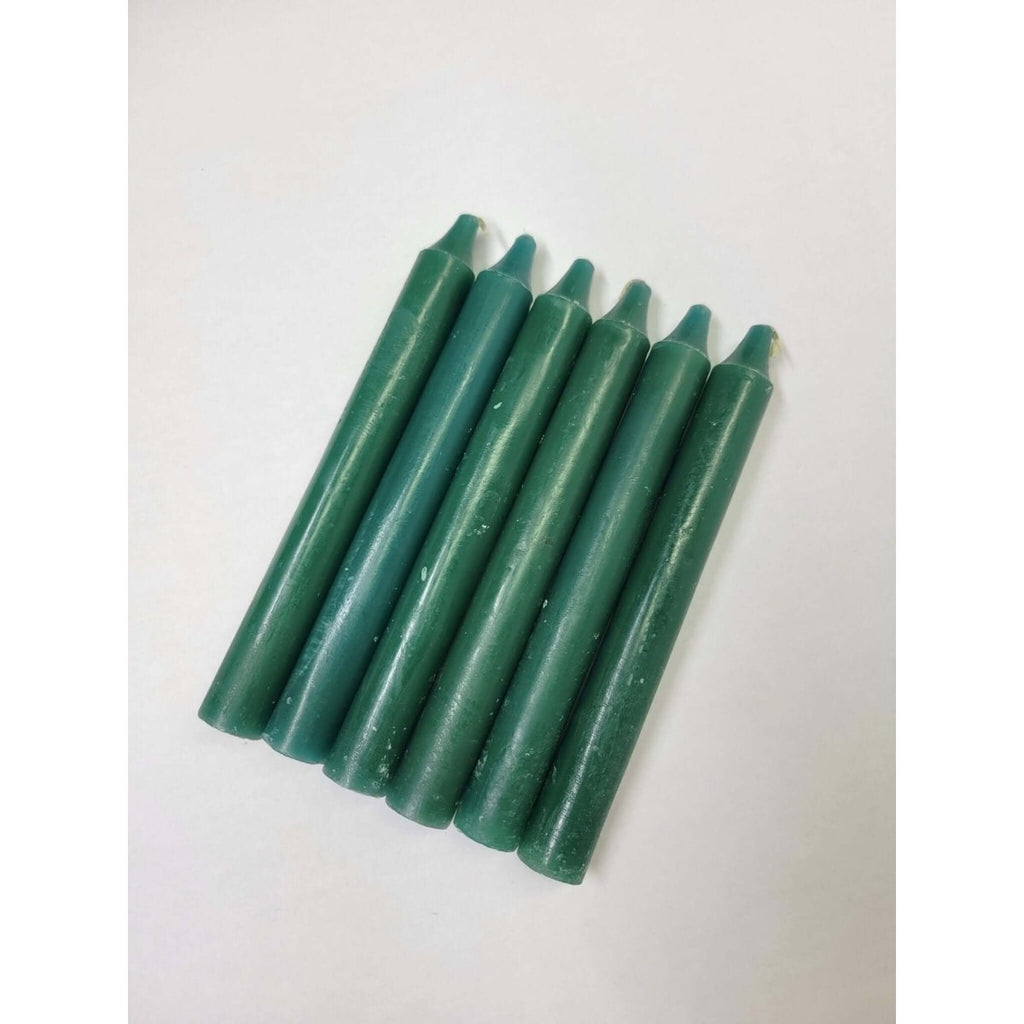 6-Inch Spell Candle / Six Inch Green Candles / Pack of 6 Candles -Candles