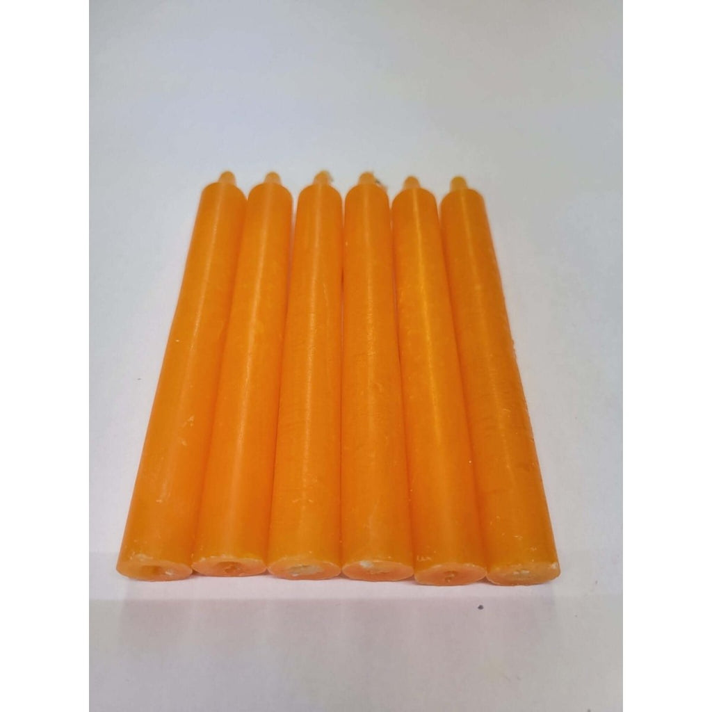 6-Inch Spell Candle / Six Inch Orange Candles / Pack of 6 Candles -Candles