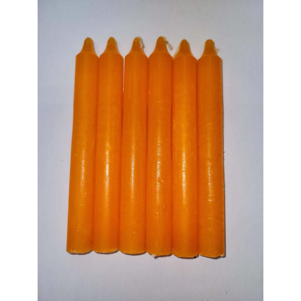 6-Inch Spell Candle / Six Inch Orange Candles / Pack of 6 Candles -Candles