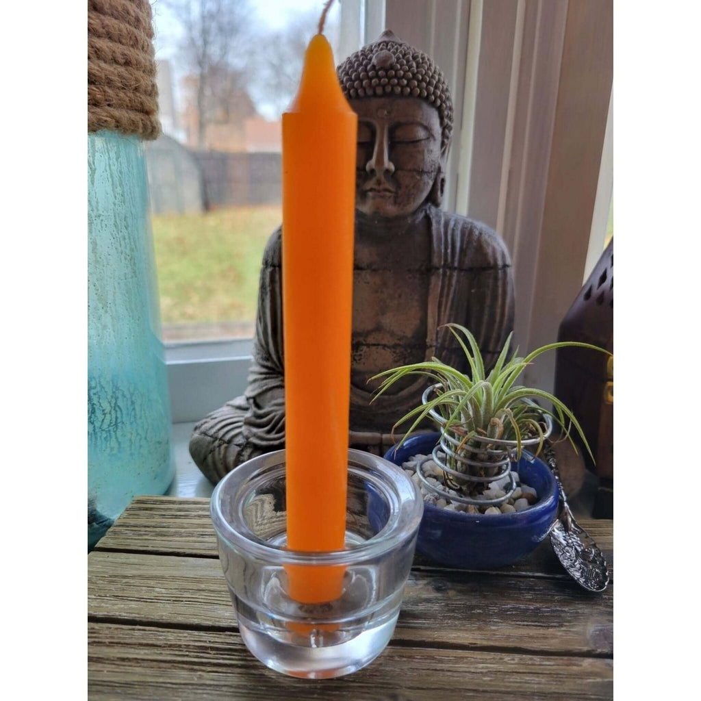 6-Inch Spell Candle / Six Inch Orange Candles / Pack of 6 Candles -Candles