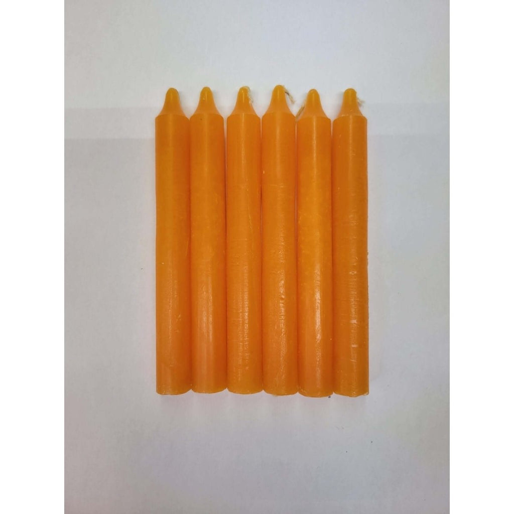 6-Inch Spell Candle / Six Inch Orange Candles / Pack of 6 Candles -Candles