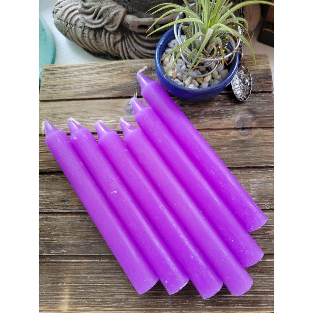 6-Inch Spell Candle / Six Inch Purple Candles / Pack of 6 Candles -Candles
