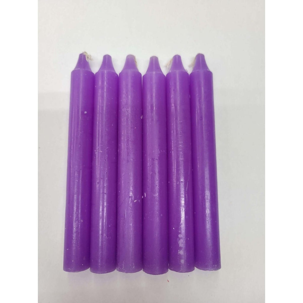 6-Inch Spell Candle / Six Inch Purple Candles / Pack of 6 Candles -Candles