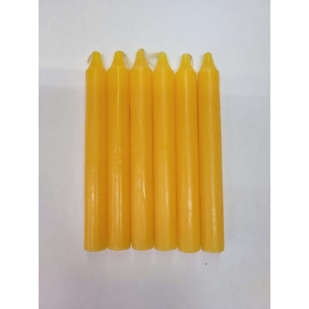 6-Inch Spell Candle / Six Inch Yellow Candles / Pack of 6 Candles -Candles