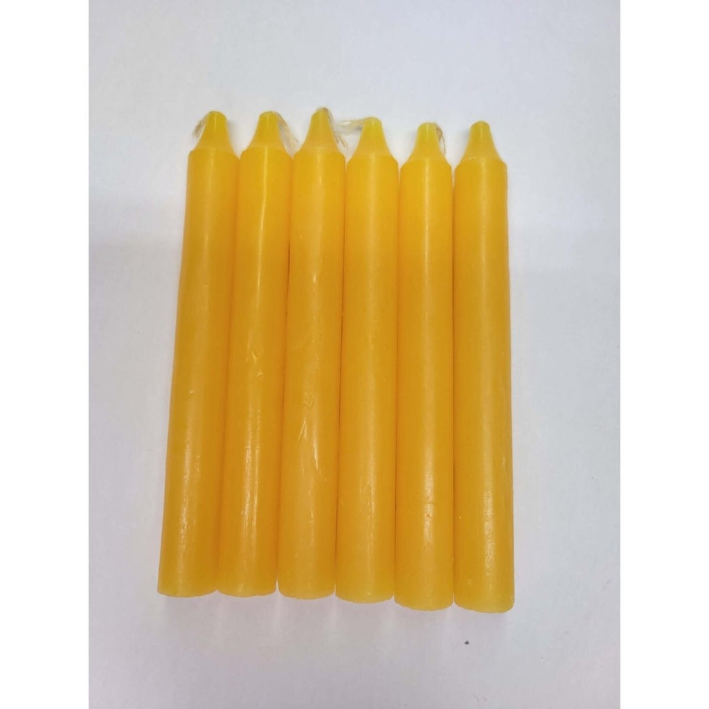 6-Inch Spell Candle / Six Inch Yellow Candles / Pack of 6 Candles -Candles