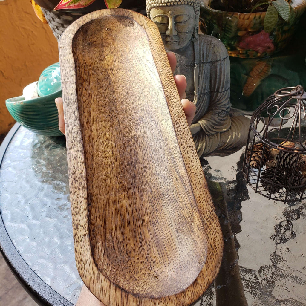 Wooden Tray Incense Burner, Double Stick Incense Holder -