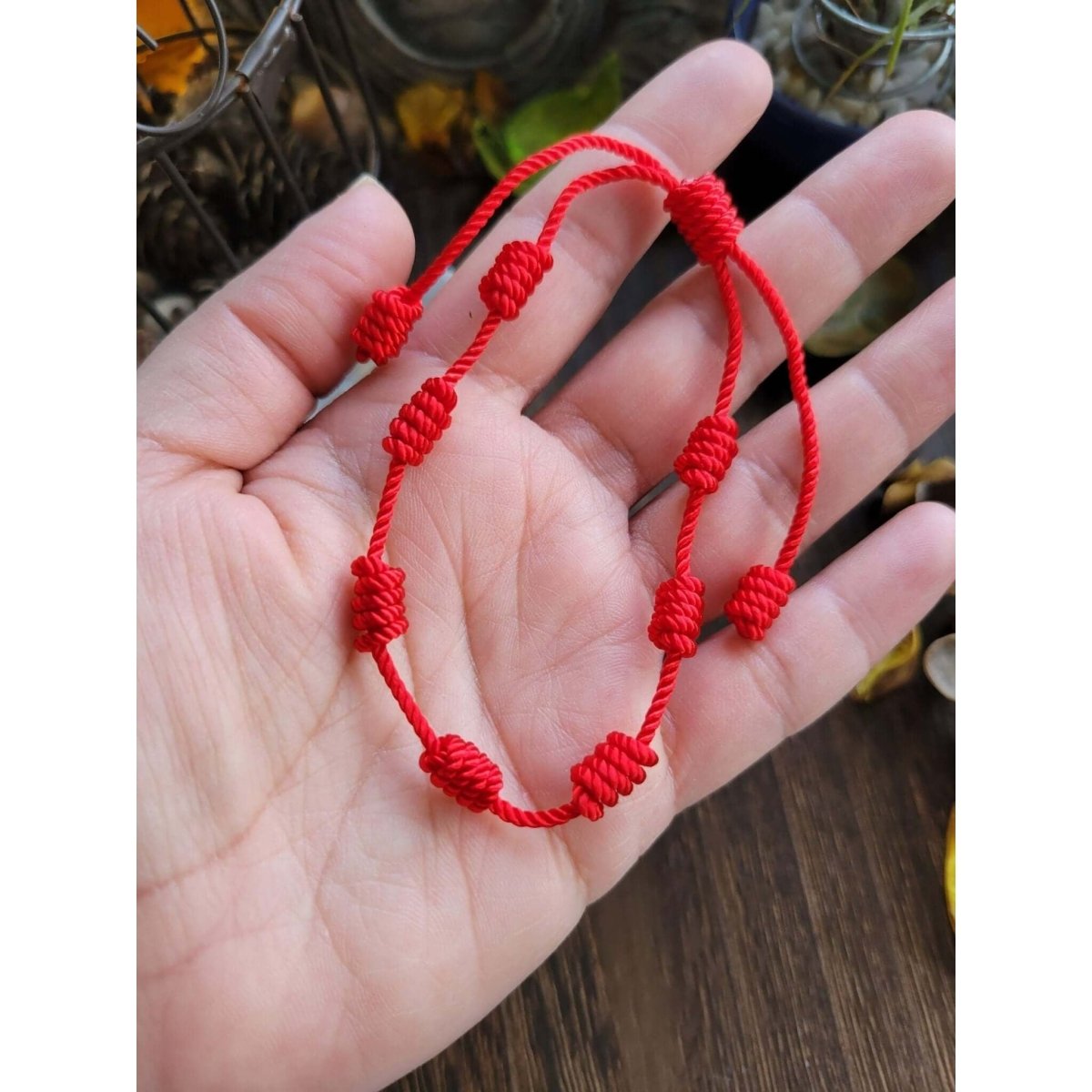 7 Knot Lucky Bracelets - Adjustable Red String Bracelets