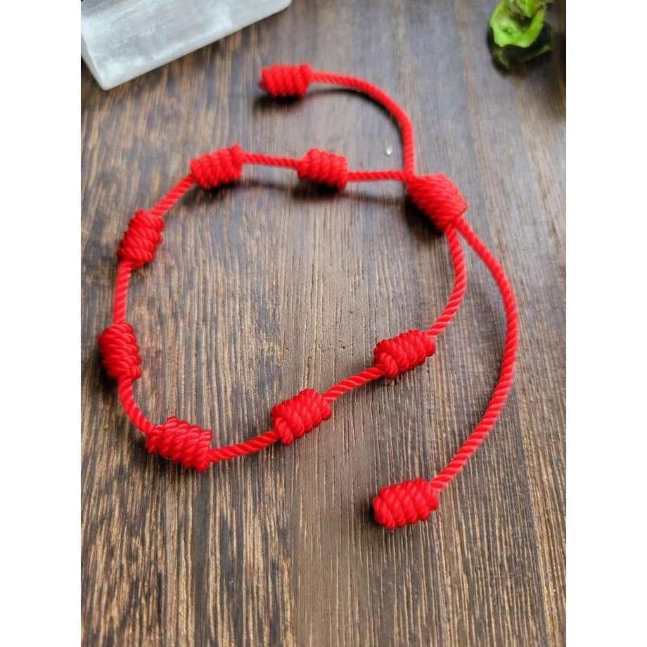 7 Knot Lucky Bracelets - Adjustable Red String Bracelets