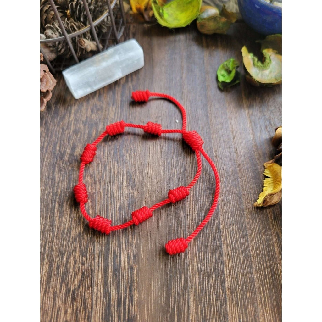7 Knot Lucky Bracelets, Adjustable/ Red String Bracelets -Bracelets