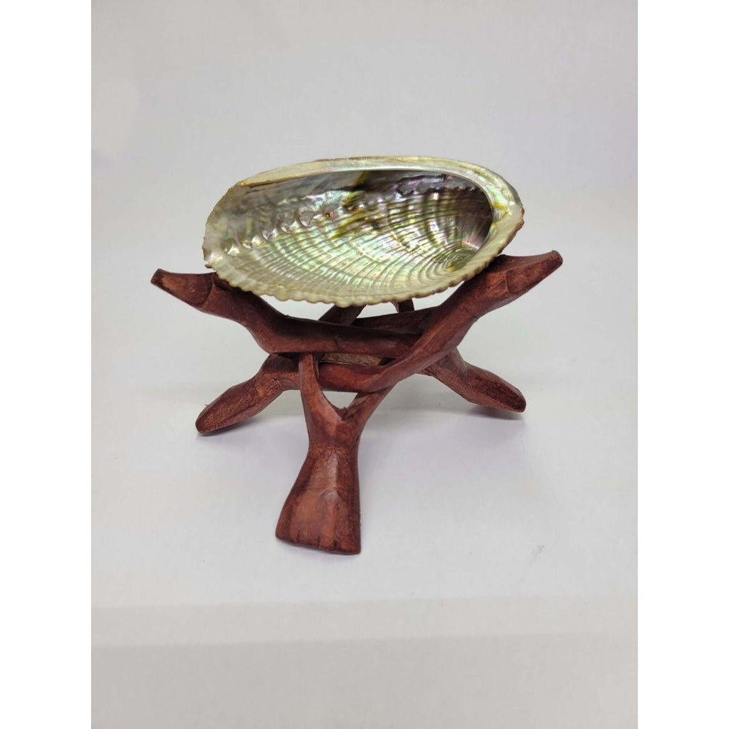 Abalone Shell plus Tripod Stand 4 to 5 inches. -Incense Holders