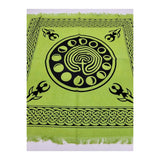 Altar Cloth Green Phases of Moon 18" x 18", Green Witch Altar -Tablecloths