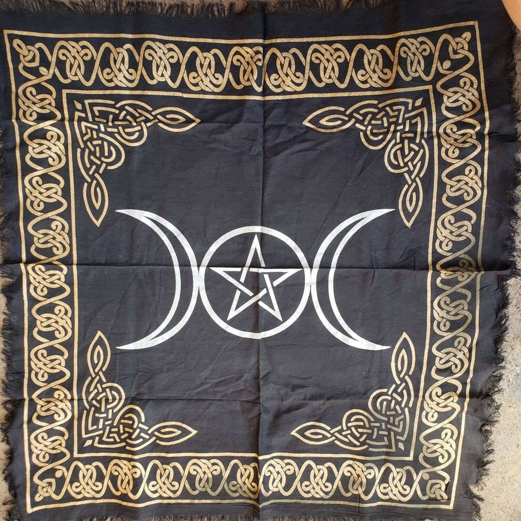 Altar Cloth Triple Moon 24" x 24" -Tablecloths