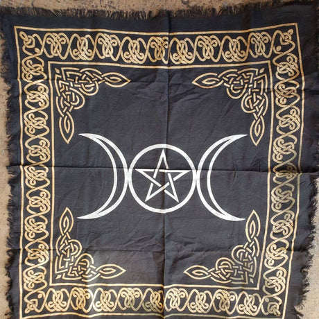 Altar Cloth Triple Moon 24" x 24" -Tablecloths