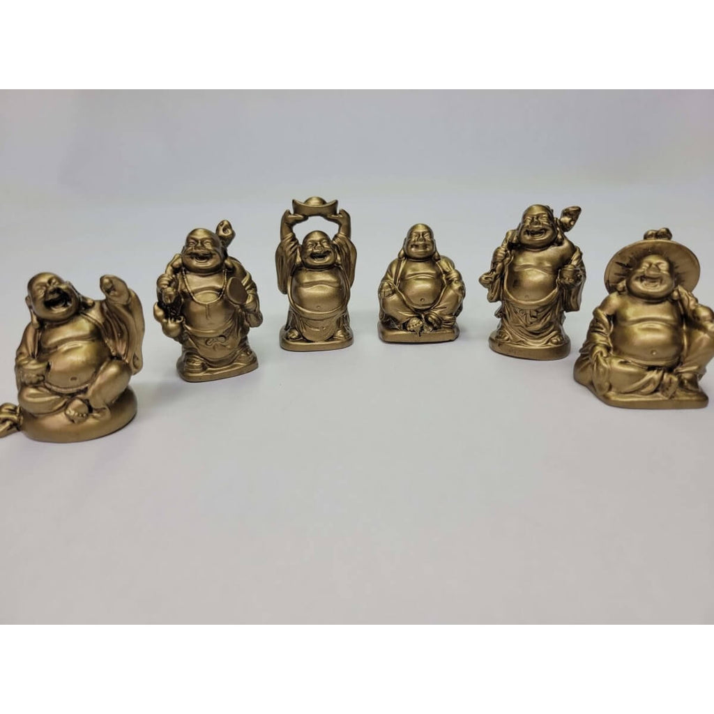 Beautiful Pack of 6 Laughing Buddha Figurines -Buddha Figurine statue
