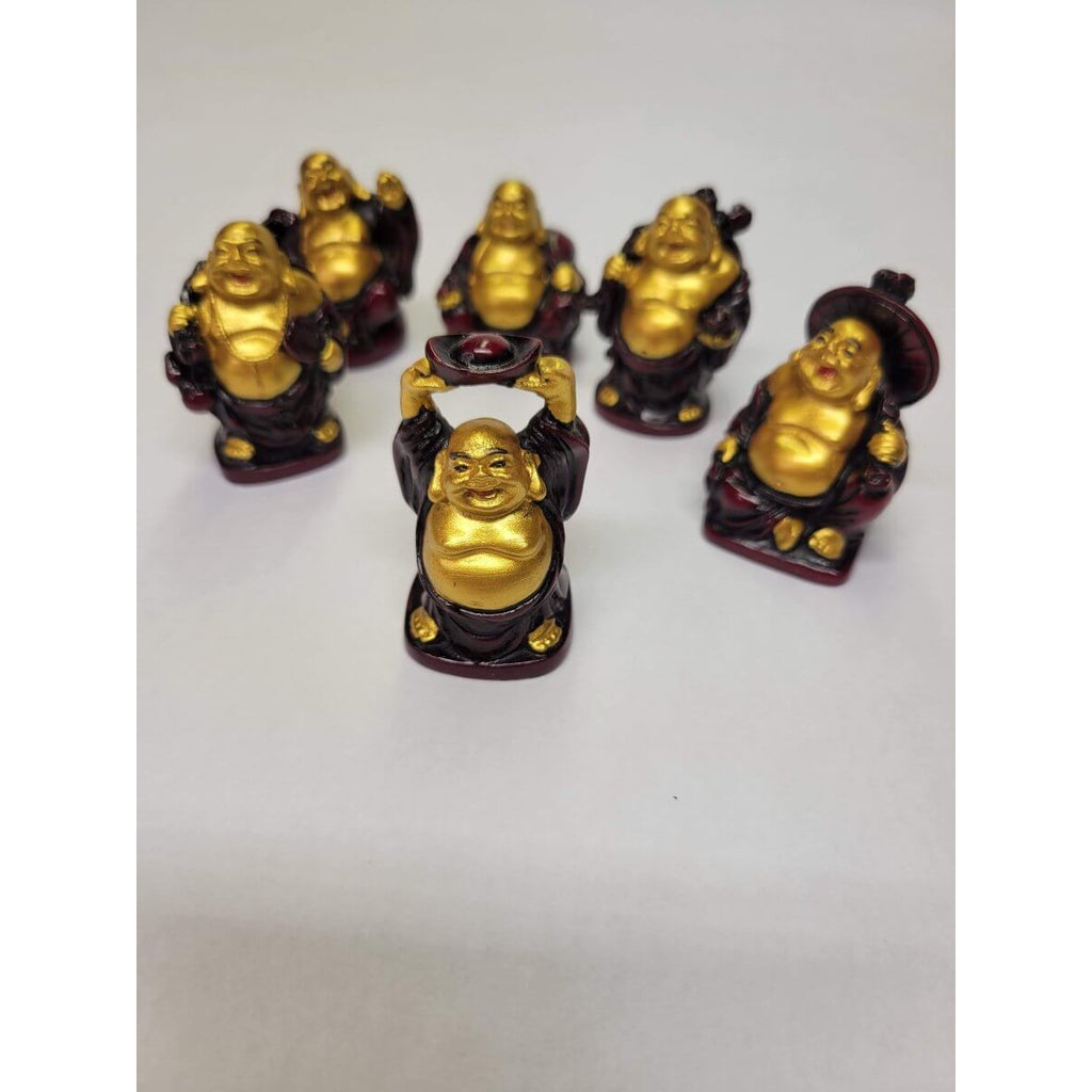 Beautiful Pack of 6 Laughing Buddha Figurines -Buddha Figurine statue