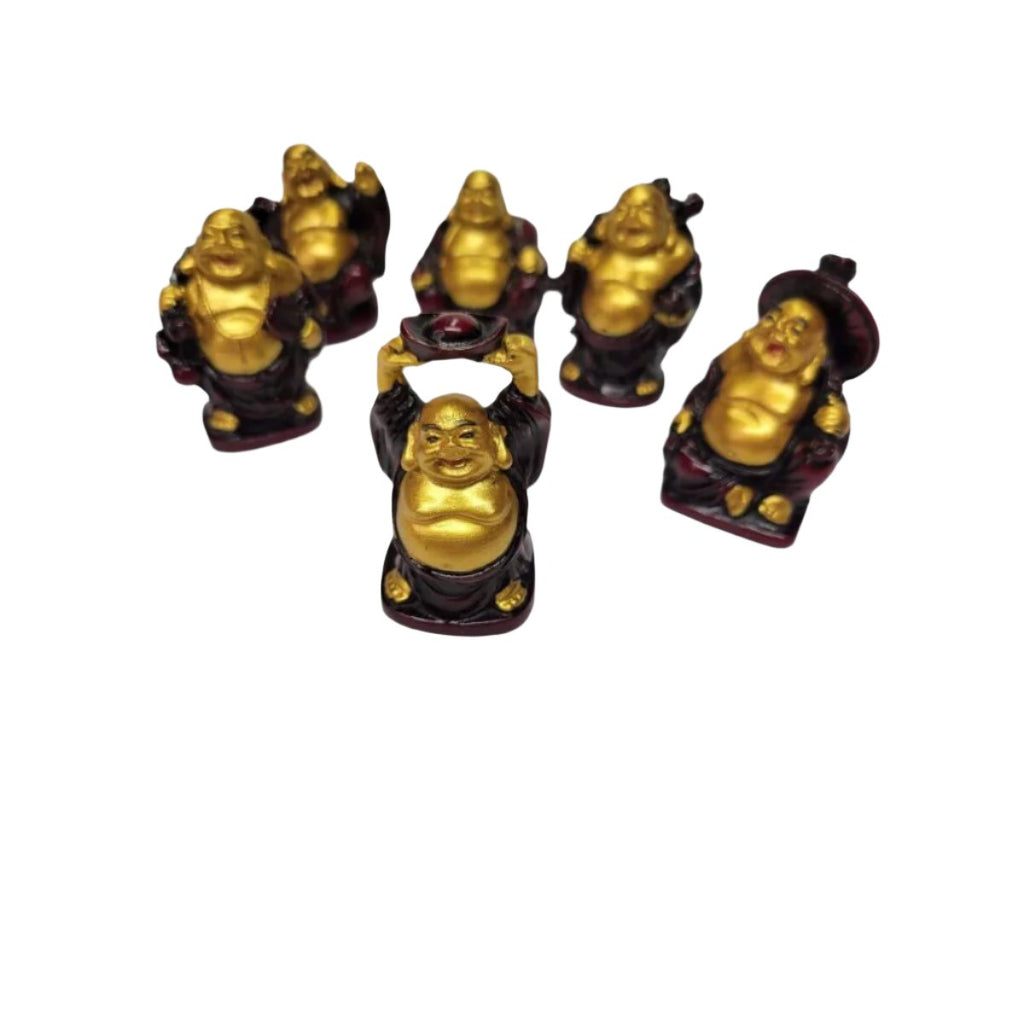 Beautiful Pack of 6 Laughing Buddha Figurines -Buddha Figurine statue