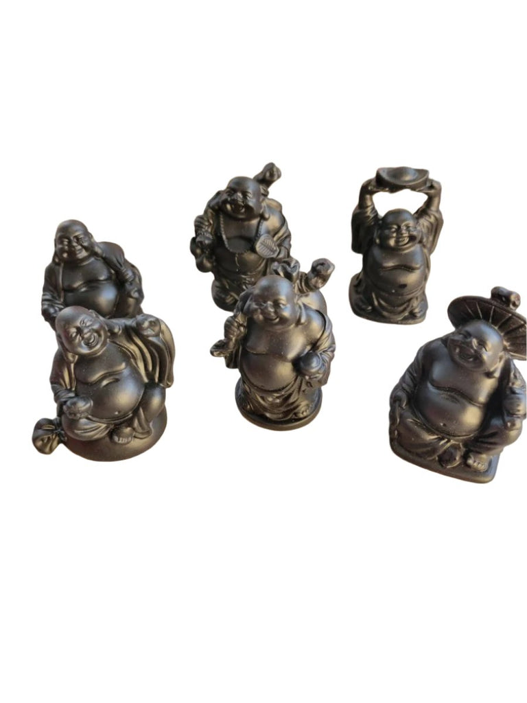 Beautiful Pack of 6 Laughing Buddha Figurines -Buddha Figurine statue