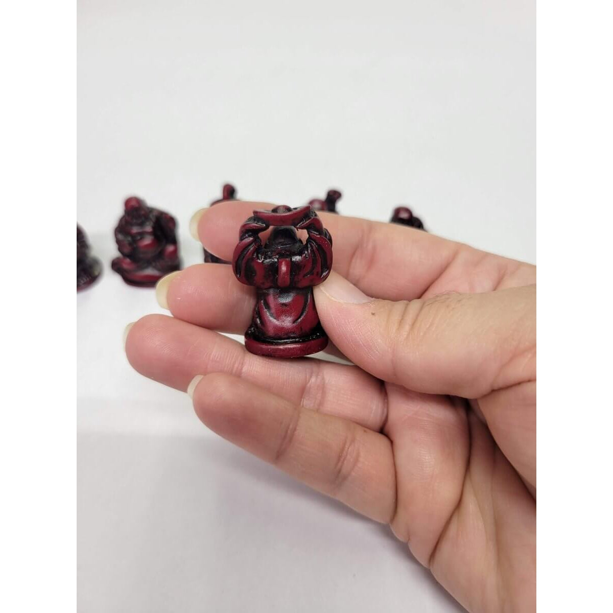 Beautiful Pack of 6 Red ,Golden, Green Laughing Buddha Figurines Lucky Happy Buddha Statue Home Décor altar Set -Buddha Figurine Statue